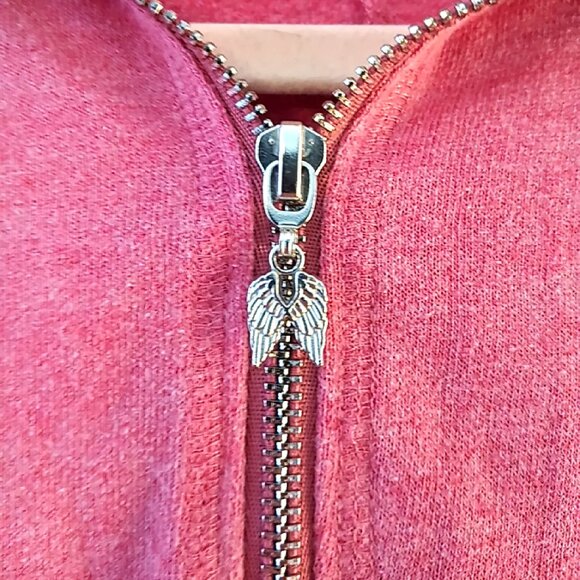 Y2K Victoria's Secret Pink Lightweight Small Quarter Zip Angel Wing Zipper - Picture 6 of 8